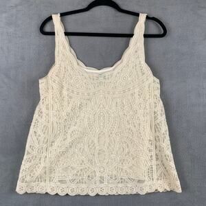 Sundance Cream Lace Sleeveless Tank Top Women’s Size Small Boho